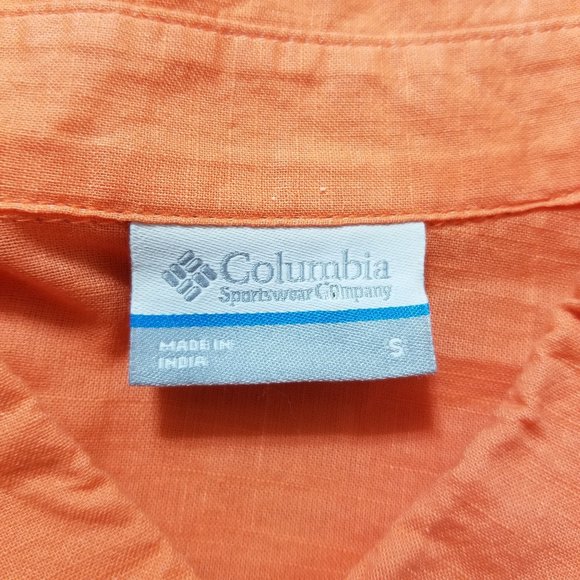 Columbia top Small Camp Henry Solid Long Sleeve button up down 100% cotton - Picture 14 of 15